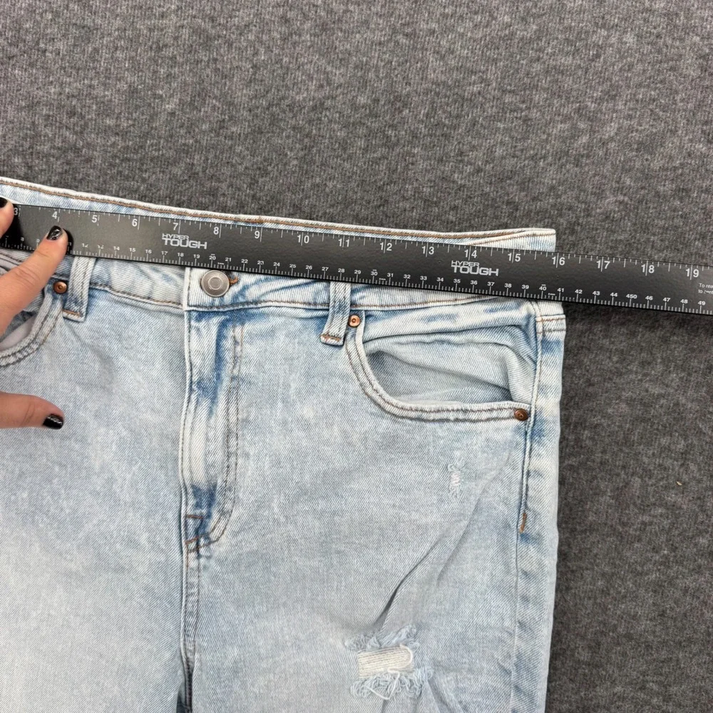 No Boundaries Womens 13 Light Wash Distressed Ripped Knee High Rise Skinny Jeans